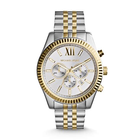 oversized lexington two tone watch